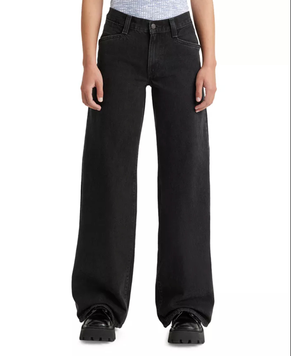 LEVI'S Womens '94 Baggy Wide Leg Jeans 28x31 US 6 Over Exposure Black NWT